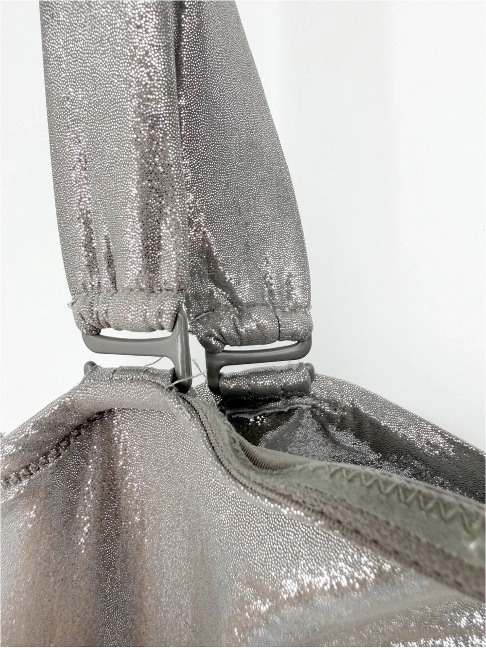 SKIMS Liquid Shine Bandeau Bikini Top Smoke Large Knot Front
